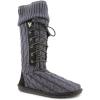 image:imageMUK LUKS Womens Cable Knit LaceUp SlipperSteel