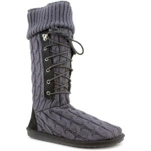 image:imageMUK LUKS Womens Cable Knit LaceUp SlipperSteel