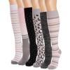 image:imageMUK LUKS Womens 6 Pack Nylon Compression Kneehigh SocksPinkGrey