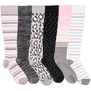 image:imageMUK LUKS Womens 6 Pack Nylon Compression Kneehigh SocksPinkGrey