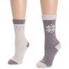 image:imageMUK LUKS Womens Womens 2 Pair Pack Wool Boot SocksGypy RougeIvory