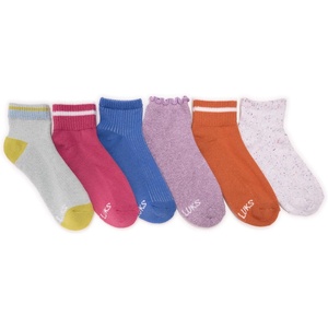 image:imageMUK LUKS Womens 6 Pack Dream Mini Crew SockMulti Rainbow