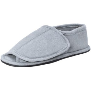 image:imageMuk LUKS Muk LUKS Mens Terry Adjustable Open Toe Full Foot Navy ShoeGrey