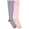 image:imageMUK LUKS Womens 2 Pair Pack Nylon Compression Knee High SocksGreyPink