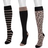 image:imageMUK LUKS womens 3 Pack Tall Cotton Wide Compression Kneehigh SocksBlack