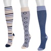 image:imageMUK LUKS womens 3 Pack Tall Cotton Wide Compression Kneehigh SocksBlue
