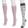 image:imageMUK LUKS womens 3 Pack Tall Cotton Wide Compression Kneehigh SocksPurple