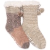 image:imageMUK LUKS Womens Tall Cabin Sock 2 PackTaupePeach