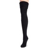 image:imageMUK LUKS Womens Chunky Ribbed Over the Knee Socks Ebony One Size