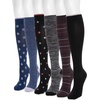 image:imageMUK LUKS Nylon Compression KneeHigh SocksEbonyBurgundyBlue