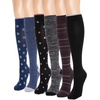 image:imageMUK LUKS Nylon Compression KneeHigh SocksEbonyBurgundyBlue