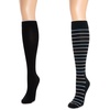 image:imageMUK LUKS Nylon Compression KneeHigh SocksEbonyPastel