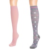 image:imageMUK LUKS Nylon Compression KneeHigh SocksGreyPink