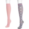 image:imageMUK LUKS Nylon Compression KneeHigh SocksGreyPink