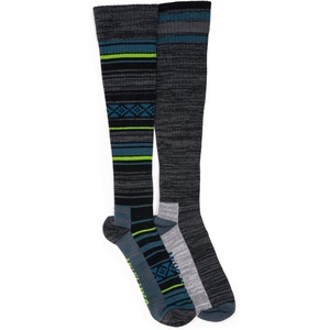 image:imageMUK LUKS Mens 2 Pair Pack Compression Knee High Cotton SocksEbonyBlue Steel
