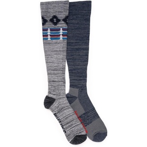 image:imageMUK LUKS Mens 2 Pair Pack Compression Knee High Cotton SocksMd GreyBlue Steel