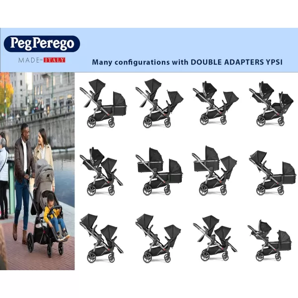 Peg Perego Ypsi Travel System - Includes Ypsi Stroller and Primo Viaggio 4-35 Nido Infant Car Seat, Onyx  &amp; Peg Perego Primo Viaggio 4-35 Nido - Rear Facing Infant Car Seat, Licorice 