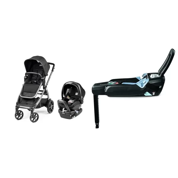 Peg Perego Ypsi Travel System - Includes Ypsi Stroller and Primo Viaggio 4-35 Nido Infant Car Seat, Onyx  &amp; Peg Perego Primo Viaggio 4-35 Nido - Rear Facing Infant Car Seat, Licorice 