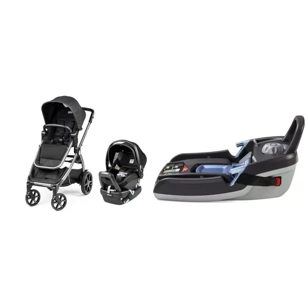Peg Perego Ypsi Travel System - Includes Ypsi Stroller and Primo Viaggio 4-35 Nido Infant Car Seat, Onyx  &amp; Peg Perego Primo Viaggio 4-35 Nido - Rear Facing Infant Car Seat, Licorice 