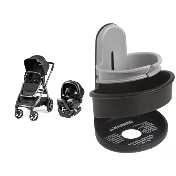 Peg Perego Ypsi Travel System - Includes Ypsi Stroller and Primo Viaggio 4-35 Nido Infant Car Seat, Onyx  &amp; Peg Perego Primo Viaggio 4-35 Nido - Rear Facing Infant Car Seat, Licorice 