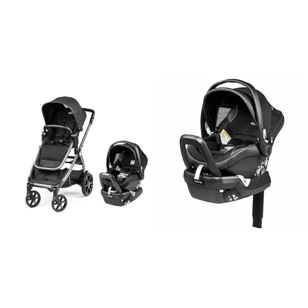 Peg Perego Ypsi Travel System - Includes Ypsi Stroller and Primo Viaggio 4-35 Nido Infant Car Seat, Onyx  &amp; Peg Perego Primo Viaggio 4-35 Nido - Rear Facing Infant Car Seat, Licorice 