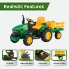 imagePeg Perego John Deere Ground Force Tractor with Trailer 12 Volt Ride onStandard