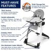 imagePeg Perego Siesta Grow with Baby Folding High Chair ampamp Recliner Height Adjustable Quick Clean ampamp Easy Push Wheels for Babies ampamp Toddlers Made in Italy Ambiance Brown WhiteAmbiance Brown White