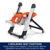 imagePeg Perego Siesta Grow with Baby Folding High Chair ampamp Recliner Height Adjustable Quick Clean ampamp Easy Push Wheels for Babies ampamp Toddlers Made in Italy Ambiance Brown WhiteWonder Grey Grey