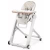 imagePeg Perego Siesta Grow with Baby Folding High Chair ampamp Recliner Height Adjustable Quick Clean ampamp Easy Push Wheels for Babies ampamp Toddlers Made in Italy Ambiance Brown WhiteAquarelle White
