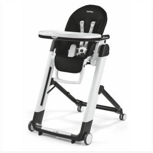 imagePeg Perego Siesta Grow with Baby Folding High Chair ampamp Recliner Height Adjustable Quick Clean ampamp Easy Push Wheels for Babies ampamp Toddlers Made in Italy Ambiance Brown WhiteLicorice Black
