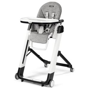 imagePeg Perego Siesta Grow with Baby Folding High Chair ampamp Recliner Height Adjustable Quick Clean ampamp Easy Push Wheels for Babies ampamp Toddlers Made in Italy Ambiance Brown WhiteWonder Grey Grey