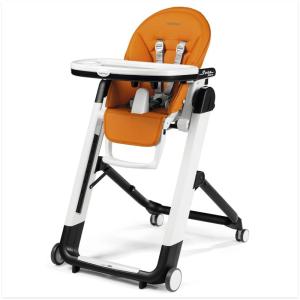 imagePeg Perego Siesta Grow with Baby Folding High Chair ampamp Recliner Height Adjustable Quick Clean ampamp Easy Push Wheels for Babies ampamp Toddlers Made in Italy Ambiance Brown WhiteArancia