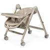 imagePeg Perego Living Grow with Baby Folding High Chair ampamp Recliner Height Adjustable Quick Clean ampamp Easy Push Wheels for Babies ampamp Toddlers Made in Italy True BlackSpace Sand