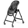 imagePeg Perego Living Grow with Baby Folding High Chair ampamp Recliner Height Adjustable Quick Clean ampamp Easy Push Wheels for Babies ampamp Toddlers Made in Italy True BlackTrue Black