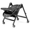 imagePeg Perego Living Grow with Baby Folding High Chair ampamp Recliner Height Adjustable Quick Clean ampamp Easy Push Wheels for Babies ampamp Toddlers Made in Italy True BlackTrue Black