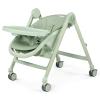imagePeg Perego Living Grow with Baby Folding High Chair ampamp Recliner Height Adjustable Quick Clean ampamp Easy Push Wheels for Babies ampamp Toddlers Made in Italy True BlackSage