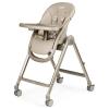 imagePeg Perego Living Grow with Baby Folding High Chair ampamp Recliner Height Adjustable Quick Clean ampamp Easy Push Wheels for Babies ampamp Toddlers Made in Italy True BlackSpace Sand