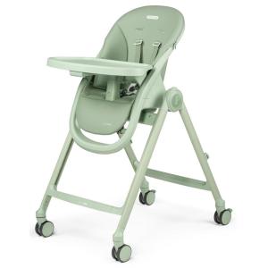 imagePeg Perego Living Grow with Baby Folding High Chair ampamp Recliner Height Adjustable Quick Clean ampamp Easy Push Wheels for Babies ampamp Toddlers Made in Italy True BlackSage