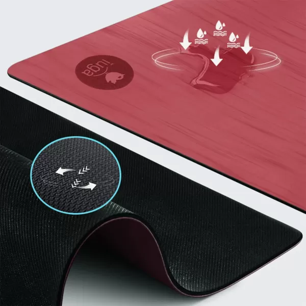 IUGA Pro Yoga Mat Non Slip Hot Yoga Mat Anti-tear Exercise Mat Eco Friendly Yoga Mats with SGS Certified Material Free Carrying Strap Included