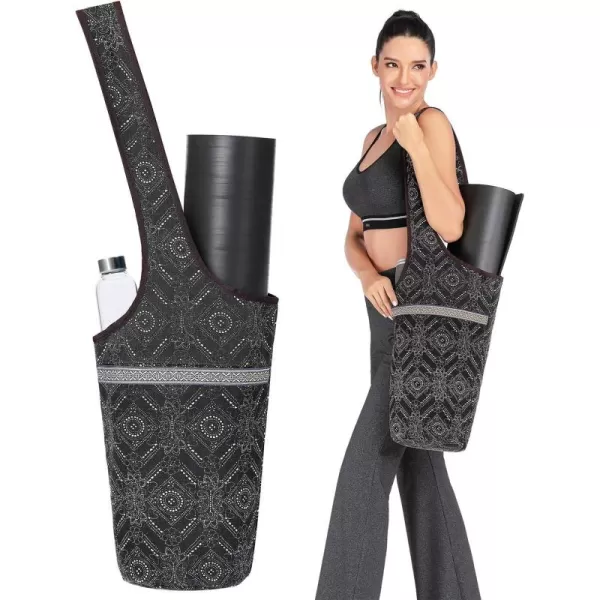 IUGA Yoga Mat Bag with Large Size Pocket &amp; Inner Zipper Pocket, Yoga Carrier Bag Fit Most Yoga Mat Size