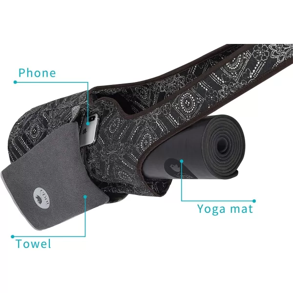 IUGA Yoga Mat Bag with Large Size Pocket &amp; Inner Zipper Pocket, Yoga Carrier Bag Fit Most Yoga Mat Size