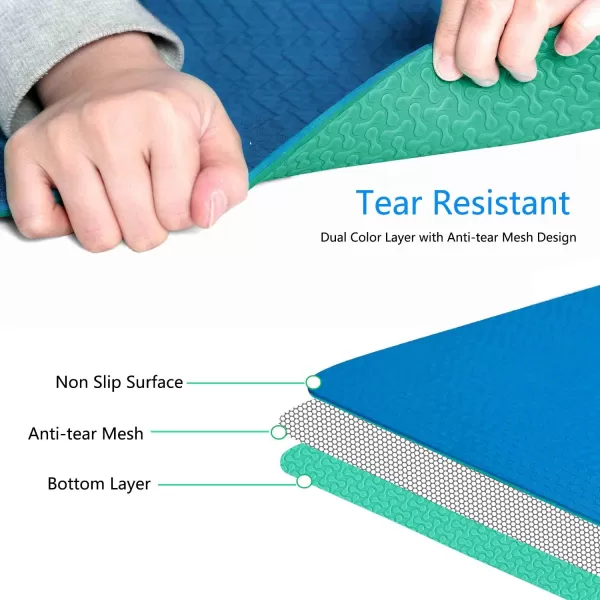 IUGA Yoga Mat Non Slip Anti-tear Yoga Mats Eco Friendly Hot Yoga Mat Thick Workout &amp; Exercise Mat for Yoga, Pilates and Fitness 