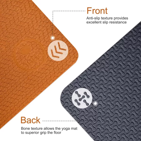 IUGA Yoga Mat Non Slip Anti-tear Yoga Mats Eco Friendly Hot Yoga Mat Thick Workout &amp; Exercise Mat for Yoga, Pilates and Fitness 