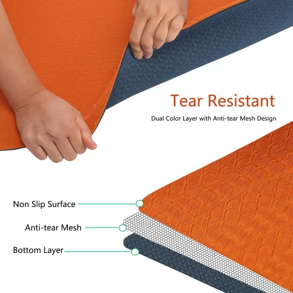 IUGA Yoga Mat Non Slip Anti-tear Yoga Mats Eco Friendly Hot Yoga Mat Thick Workout &amp; Exercise Mat for Yoga, Pilates and Fitness 