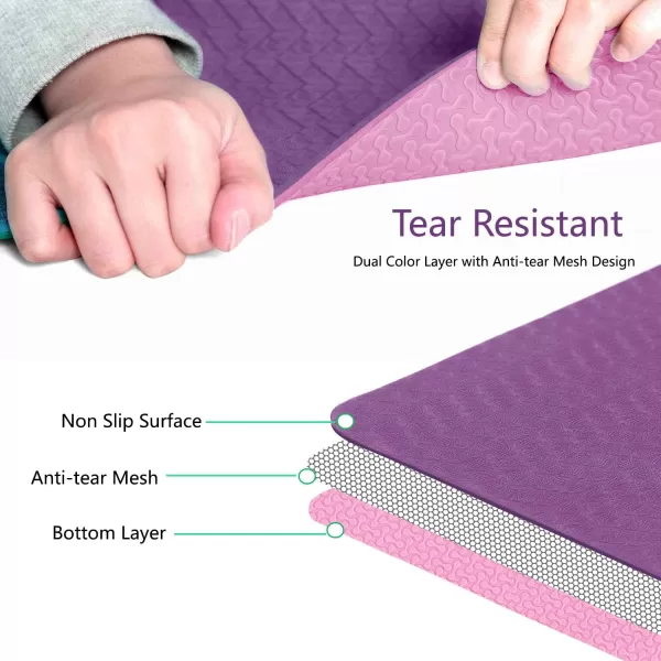 IUGA Yoga Mat Non Slip Anti-tear Yoga Mats Eco Friendly Hot Yoga Mat Thick Workout &amp; Exercise Mat for Yoga, Pilates and Fitness 