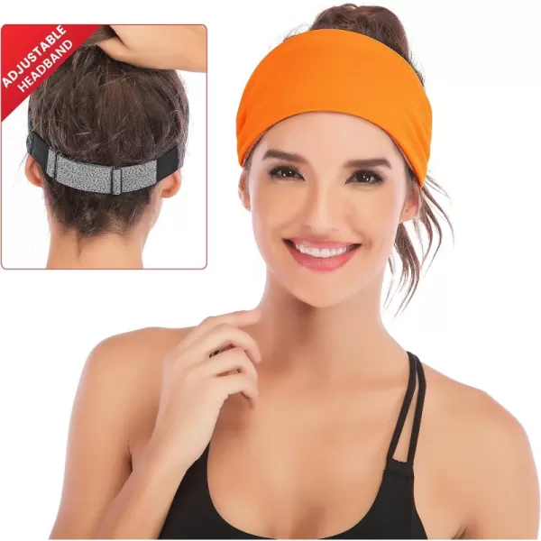 IUGA Adjustable Headbands for Women Non Slip Stretchy Workout Sweatbands for Sports Yoga Fitness Running Hairbands Bike Helmet Friendly Fits All Women &amp; Men