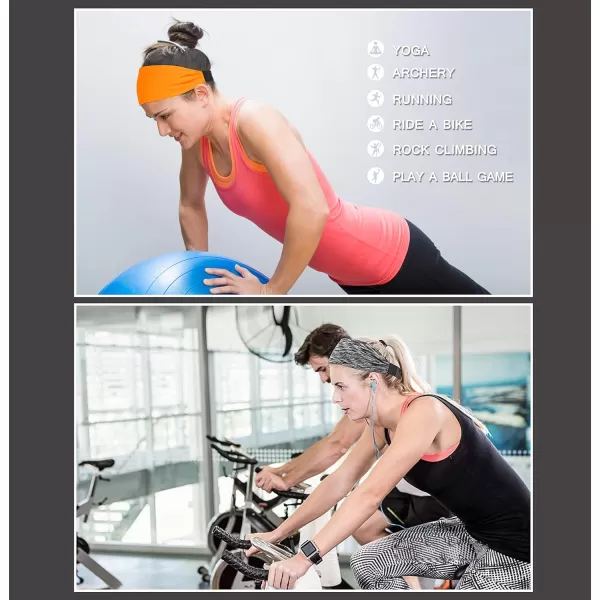 IUGA Adjustable Headbands for Women Non Slip Stretchy Workout Sweatbands for Sports Yoga Fitness Running Hairbands Bike Helmet Friendly Fits All Women &amp; Men
