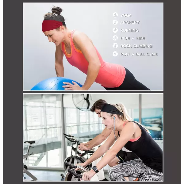 IUGA Adjustable Headbands for Women Non Slip Stretchy Workout Sweatbands for Sports Yoga Fitness Running Hairbands Bike Helmet Friendly Fits All Women &amp; Men