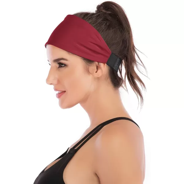 IUGA Adjustable Headbands for Women Non Slip Stretchy Workout Sweatbands for Sports Yoga Fitness Running Hairbands Bike Helmet Friendly Fits All Women &amp; Men