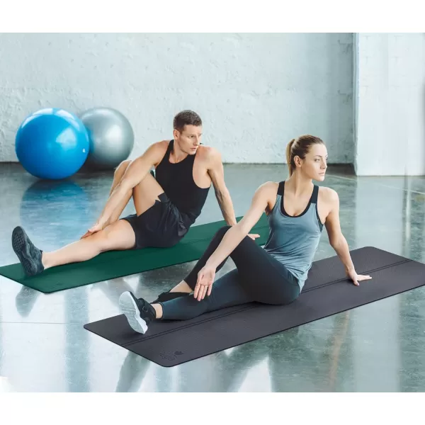 IUGA Eco Friendly Yoga Mat with Alignment Lines, Free Carry Strap, Non Slip TPE Yoga Mat for All Types of Yoga, Extra Large Exercise and Fitness Mat Size 72”X26”X1/4"
